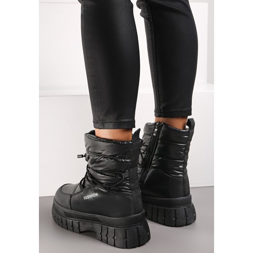 Czarne Śniegowce Mouset ze sklepu born2be.pl w kategorii Śniegowce damskie - zdjęcie 175074224