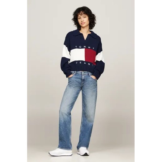 Tommy Jeans Sweter FLAG RUGBY | Relaxed fit | z dodatkiem wełny Tommy Jeans M Gomez Fashion Store