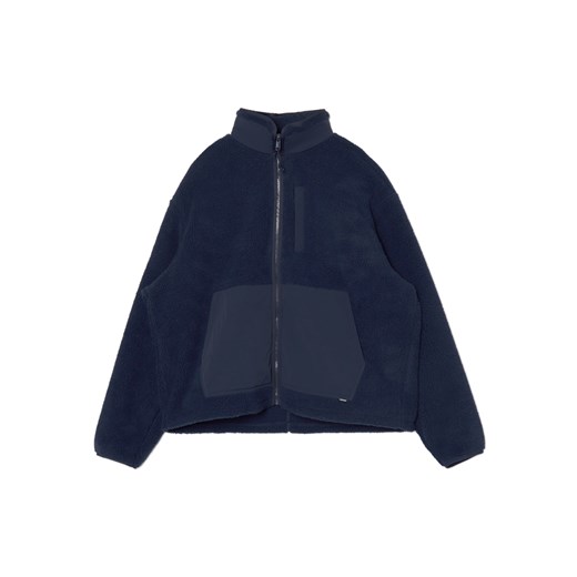 Cropp - Granatowa bluza sherpa - surowy granatowy ze sklepu Cropp w kategorii Bluzy męskie - zdjęcie 175076174