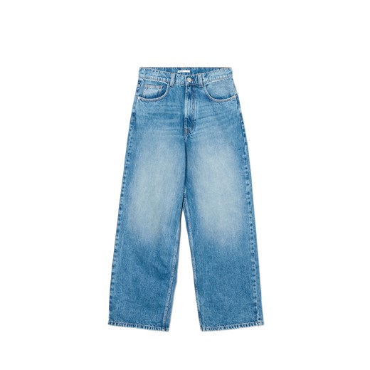 Cropp - Niebieskie jeansy super baggy - niebieski Cropp 40 Cropp