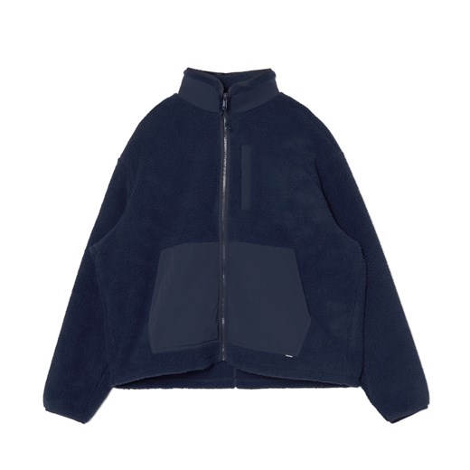 Cropp - Granatowa bluza sherpa - surowy granatowy Cropp XXL Cropp