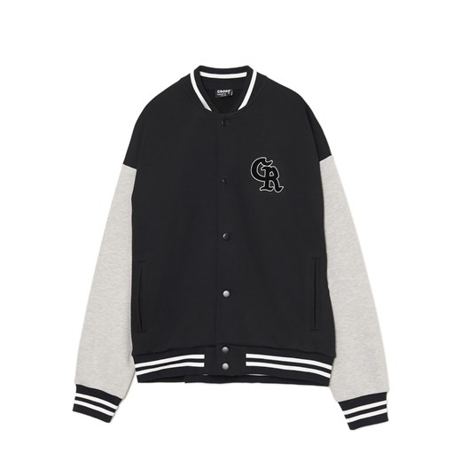 Cropp - Bluza college na zatrzaski - czarny Cropp XS Cropp