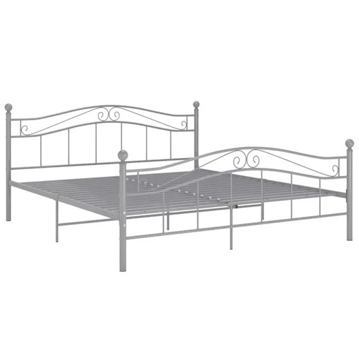 Szare metalowe łózko loftowe 200x200 cm - Zaxter Elior One Size Edinos.pl