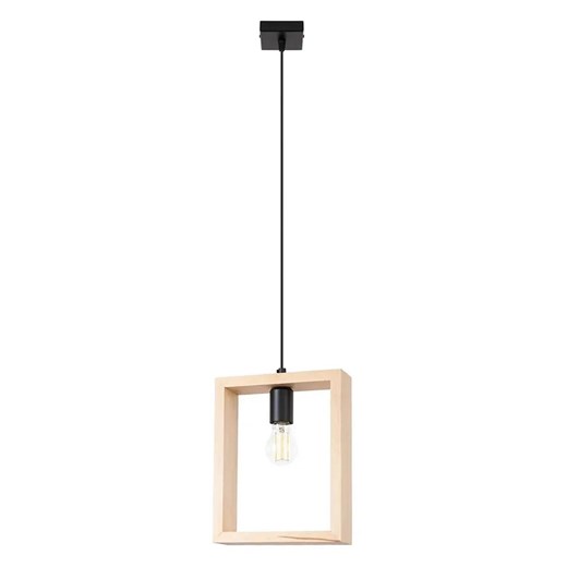 Drewniana lampa wisząca z odsłoniętą żarówką - A646-Ivez Lumes One Size Edinos.pl