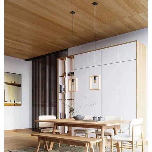 Drewniana lampa wisząca z odsłoniętą żarówką - A646-Ivez Lumes One Size Edinos.pl
