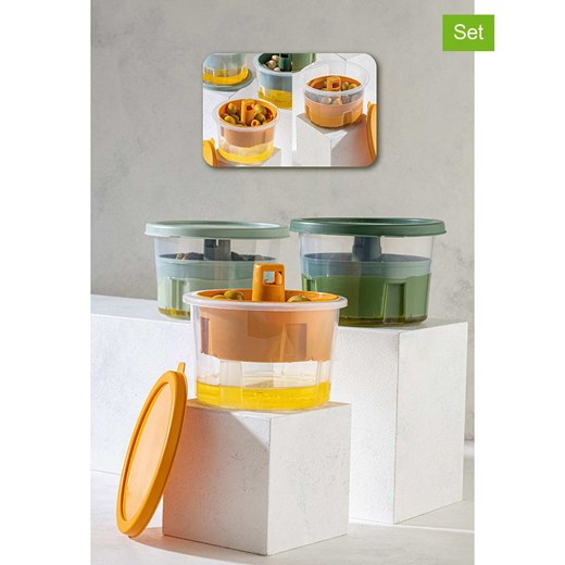 Violeta Home Pojemniki (3 szt.) w kolorze pomarańczowo-zielono-błękitnym - 650 ml ze sklepu Limango Polska w kategorii Pojemniki kuchenne - zdjęcie 175080993