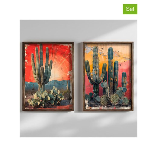 ABERTO DESIGN Druki artystyczne (2 szt.) w drewnianej ramce - 70 x 50 cm - id: 15905012 - marki Aberto Design - 175081051 ABERTO DESIGN Druki artystyczne (2 szt.) w drewnianej ramce - 70 x 50 cm ze sklepu Limango Polska w kategorii Obrazy - zdjęcie 175081051