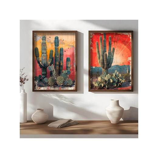 ABERTO DESIGN Druki artystyczne (2 szt.) w drewnianej ramce - 70 x 50 cm Aberto Design onesize wyprzedaż Limango Polska