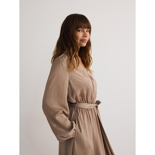 Reserved - Sukienka midi - beżowy Reserved M Reserved