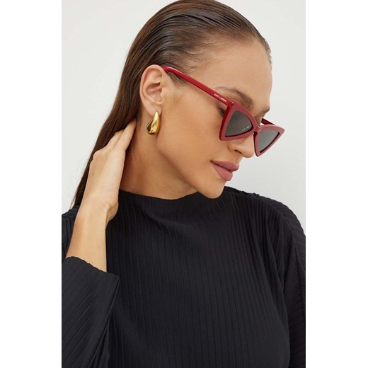 Saint Laurent okulary przeciwsłoneczne damskie kolor czerwony SL 207 JERRY ze sklepu ANSWEAR.com w kategorii Okulary przeciwsłoneczne damskie - zdjęcie 175083422
