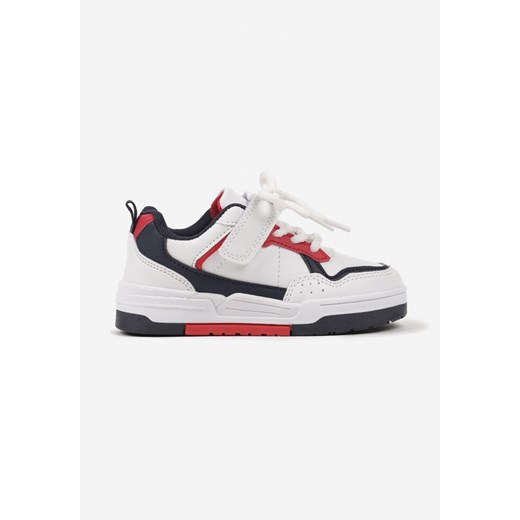 Białe Płaskie Buty Sportowe Sneakersy ze Sznurowaniem i Perforacją Avarille ze sklepu born2be.pl w kategorii Buty sportowe dziecięce - zdjęcie 175085903
