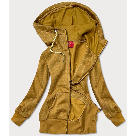 Rozpinana bluza w kropki musztardowa (amg830) Goodlookin.pl S (36) goodlookin.pl