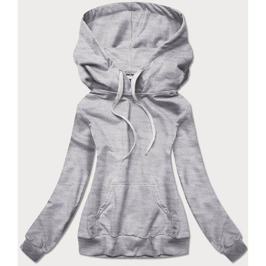 Cienka damska bluza kangurka szara (W06-2) ze sklepu goodlookin.pl w kategorii Bluzy damskie - zdjęcie 175088161
