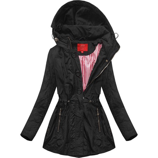 KRÓTKA KURTKA TYPU PARKA CZARNA (P01) Goodlookin.pl S (36) goodlookin.pl