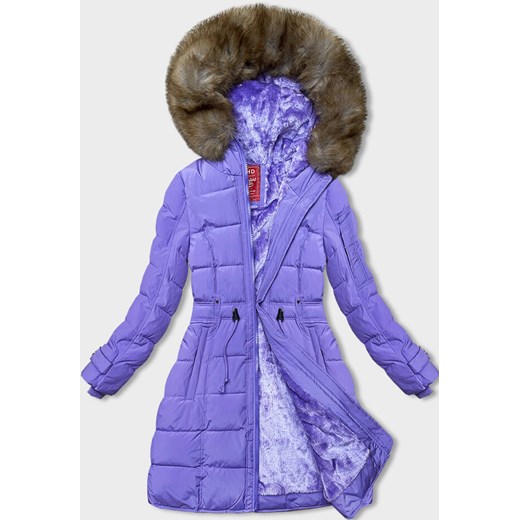 Zimowa kurtka damska z futrzaną podszewką lilac (LHD-23063) ze sklepu goodlookin.pl w kategorii Kurtki damskie - zdjęcie 175088354