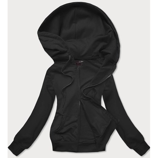 Rozpinana cienka bluza damska z kapturem czarna (W08-3) ze sklepu goodlookin.pl w kategorii Bluzy damskie - zdjęcie 175088551