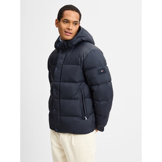 Tommy Hilfiger Pikowana kurtka męska Mężczyźni Sztuczne włókno granatowy jednolity ze sklepu vangraaf w kategorii Bluzy męskie - zdjęcie 175089502