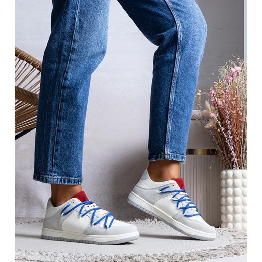 Szare sneakersy granatowe sznurówki Arcobaleno ze sklepu gemre w kategorii Buty sportowe damskie - zdjęcie 175097642