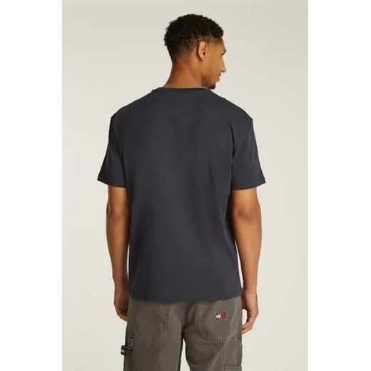 T-shirt męski Tommy Jeans z krótkimi rękawami szary z napisami