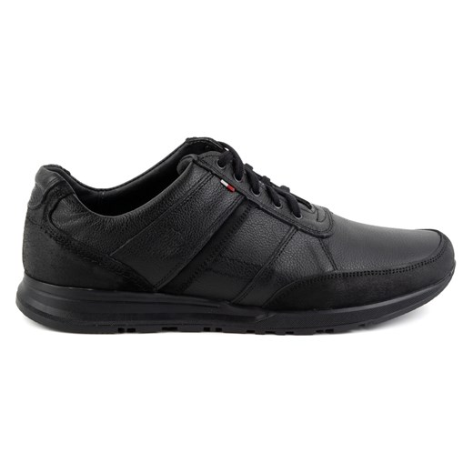 Olivier Buty męskie skórzane sznurowane Sport Style 310GT floter czarny czarne ze sklepu ButyModne.pl w kategorii Półbuty męskie - zdjęcie 175101010