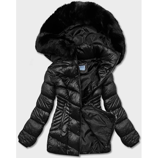 Krótka przejściowa kurtka damska czarna (B8069-1) Goodlookin.pl XXL (44) okazja goodlookin.pl