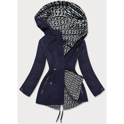 Dwustronna kurtka parka damska granat/biały (w703) Goodlookin.pl XXL (44) goodlookin.pl