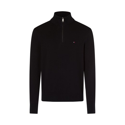 Tommy Hilfiger Sweter z zawartością kaszmiru Mężczyźni Bawełna czarny jednolity ze sklepu vangraaf w kategorii Swetry męskie - zdjęcie 175103483