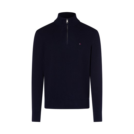 Tommy Hilfiger Sweter z zawartością kaszmiru Mężczyźni Bawełna granatowy jednolity ze sklepu vangraaf w kategorii Swetry męskie - zdjęcie 175103484