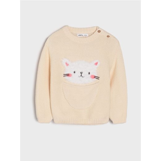 Sinsay - Sweter z kotem - kremowy ze sklepu Sinsay w kategorii Bluzy i swetry - zdjęcie 175104584