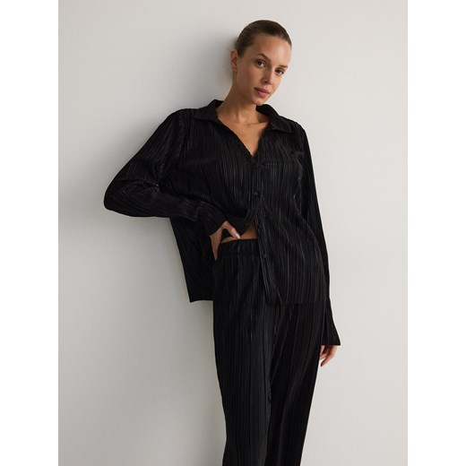 Reserved - Plisowane spodnie wide leg - czarny Reserved XL Reserved