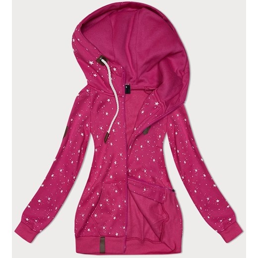 Damska bluza z kapturem gwiazdki różowa (2305) ze sklepu goodlookin.pl w kategorii Bluzy damskie - zdjęcie 175104914