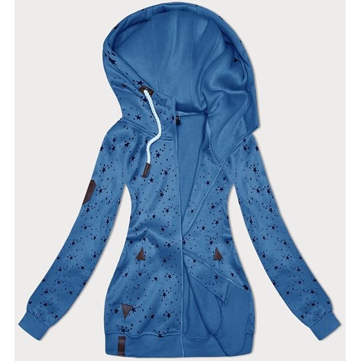 Rozpinana damska bluza w gwiazdki niebieska (2313) ze sklepu goodlookin.pl w kategorii Bluzy damskie - zdjęcie 175105042