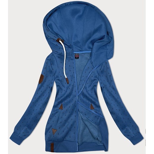 Rozpinana bluza damska ze ściągaczami niebieska (2306) ze sklepu goodlookin.pl w kategorii Bluzy damskie - zdjęcie 175105060