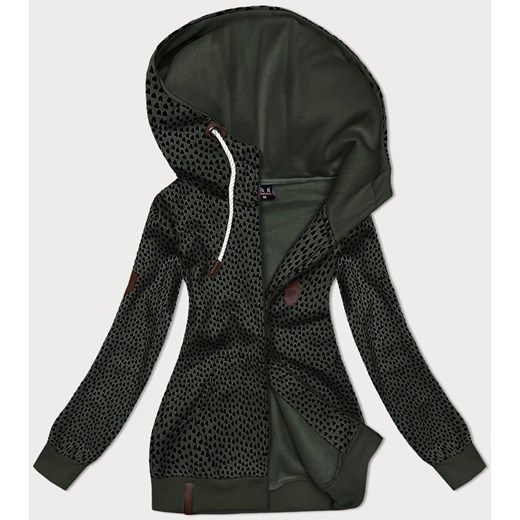 Rozpinana bluza damska w serduszka army (2315) ze sklepu goodlookin.pl w kategorii Bluzy damskie - zdjęcie 175105072