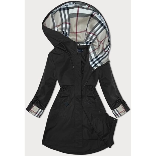 Parka z ozdobną podszewką BH Forever czarna (BH-2401) ze sklepu goodlookin.pl w kategorii Kurtki damskie - zdjęcie 175105473