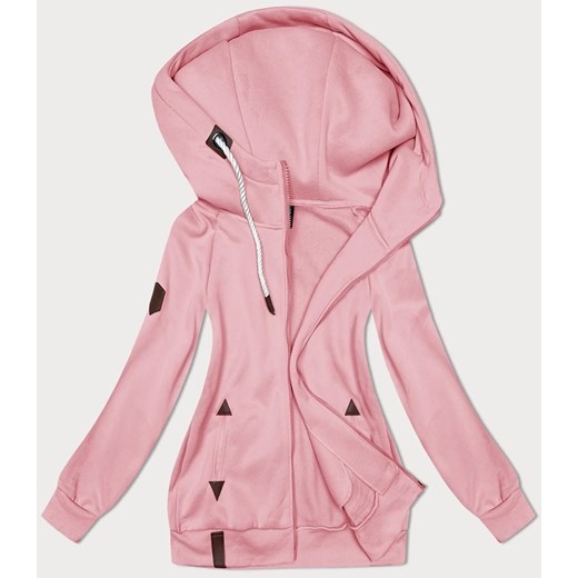 Rozpinana gładka bluza damska różowa (2311) ze sklepu goodlookin.pl w kategorii Bluzy damskie - zdjęcie 175105502