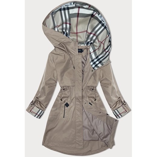 Parka z ozdobną podszewką BH Forever ciemny beż(2) (BH-2401) ze sklepu goodlookin.pl w kategorii Kurtki damskie - zdjęcie 175105671
