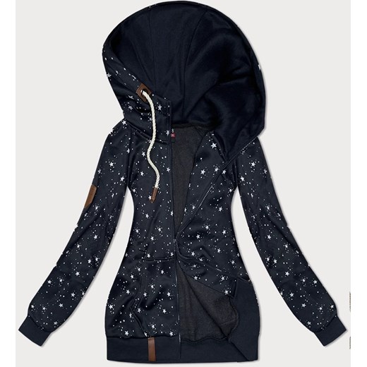 Damska bluza z kapturem gwiazdki granat (2305) ze sklepu goodlookin.pl w kategorii Bluzy damskie - zdjęcie 175105861