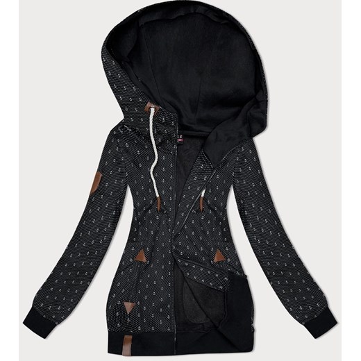 Rozpinana bluza damska ze ściągaczami czarna (2306) ze sklepu goodlookin.pl w kategorii Bluzy damskie - zdjęcie 175105894