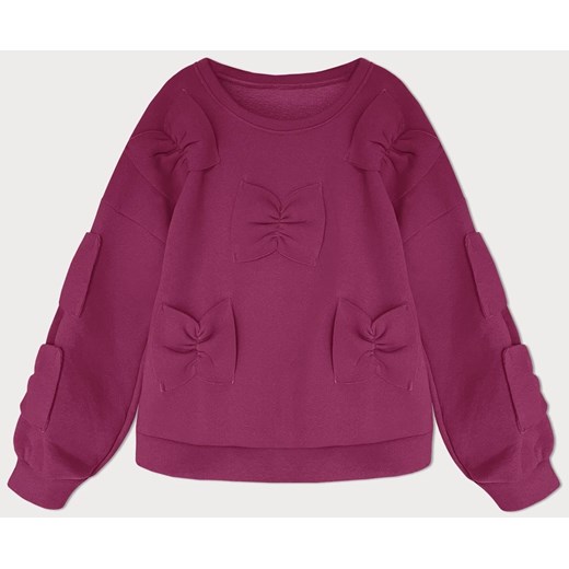 Ciepła bluza damska z kokardkami fuksja (23999) ze sklepu goodlookin.pl w kategorii Bluzy damskie - zdjęcie 175105923