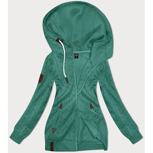 Rozpinana bluza damska ze ściągaczami turkusowa (2306) ze sklepu goodlookin.pl w kategorii Bluzy damskie - zdjęcie 175106142