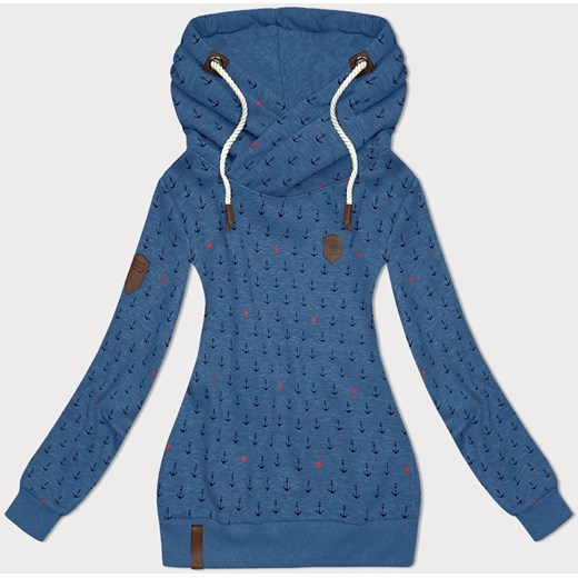 Wzorzysta bluza damska niebieska (2304) ze sklepu goodlookin.pl w kategorii Bluzy damskie - zdjęcie 175106281