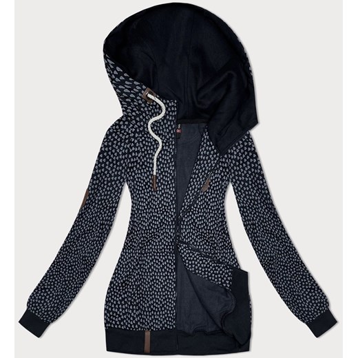 Rozpinana bluza damska w serduszka granatowa (2315) ze sklepu goodlookin.pl w kategorii Bluzy damskie - zdjęcie 175106320