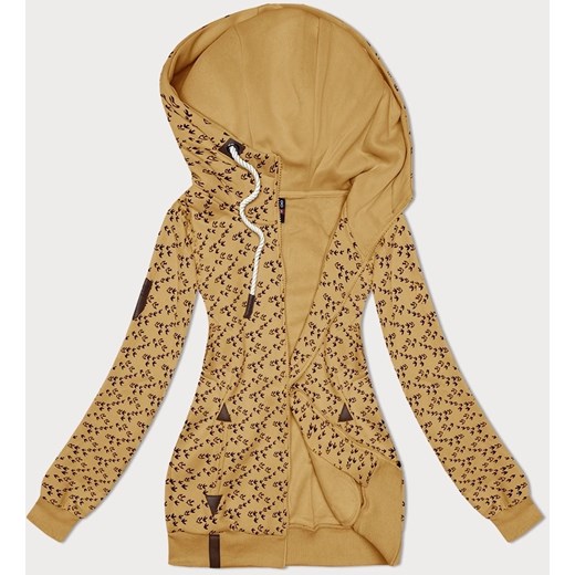 Sportowa bluza z kapturem w jaskółki żółta (2309) ze sklepu goodlookin.pl w kategorii Bluzy damskie - zdjęcie 175106323