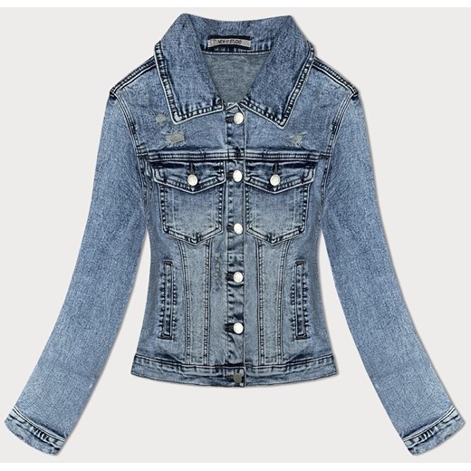 Klasyczna kurtka damska jeans niebieska (W025-B) ze sklepu goodlookin.pl w kategorii Kurtki damskie - zdjęcie 175106380