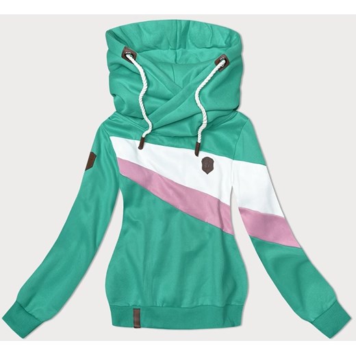 Damska bluza z kapturem zielona (2301) ze sklepu goodlookin.pl w kategorii Bluzy damskie - zdjęcie 175106603
