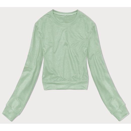 Cienka krótka bluza dresowa damska pistacja (8B938-39) ze sklepu goodlookin.pl w kategorii Bluzy damskie - zdjęcie 175106610