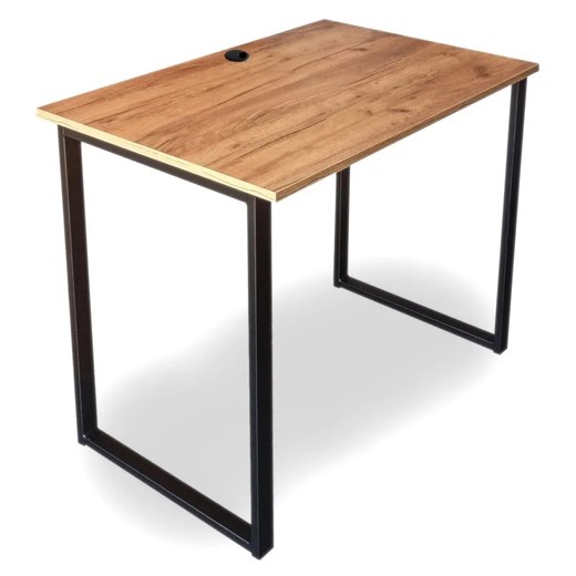 Minimalistyczne biurko na metalowych nogach 90x60 dąb craft złoty - Trilox ze sklepu Edinos.pl w kategorii Dom - zdjęcie 175107014