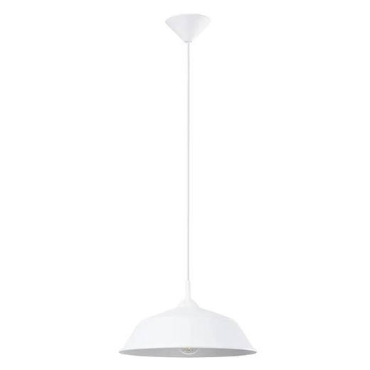 Biała lampa wisząca z metalowym kloszem loft - A640-Oliila ze sklepu Edinos.pl w kategorii Lampy wiszące - zdjęcie 175107224