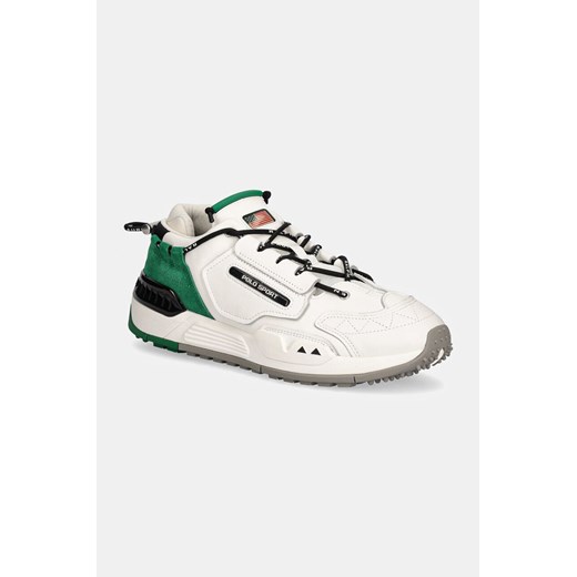 Polo Ralph Lauren sneakersy skórzane Ps 200 kolor biały 809945180003 ze sklepu ANSWEAR.com w kategorii Buty sportowe męskie - zdjęcie 175107991